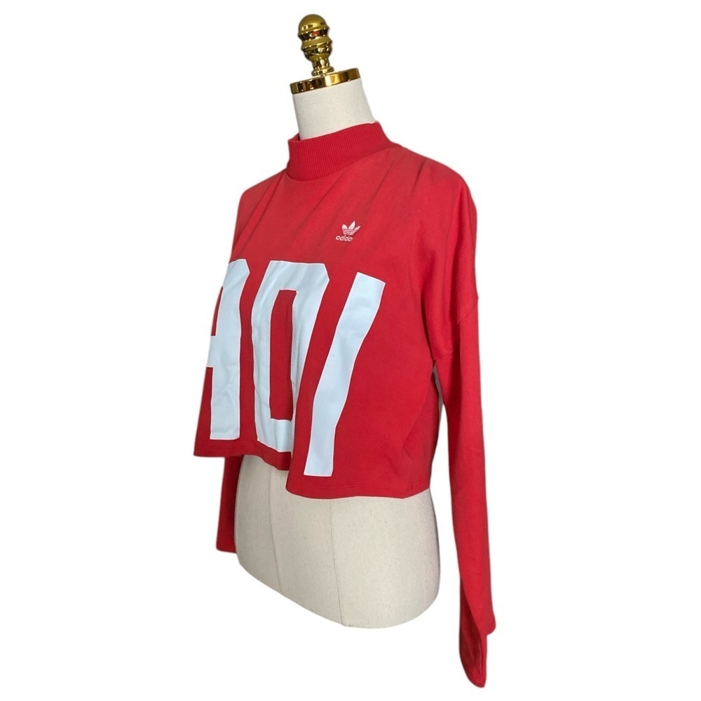 ADIDAS Originals Women’s Bold Age Cropped 100% Cotton Oversized Sweatshirt Sz M - Picture 9 of 15